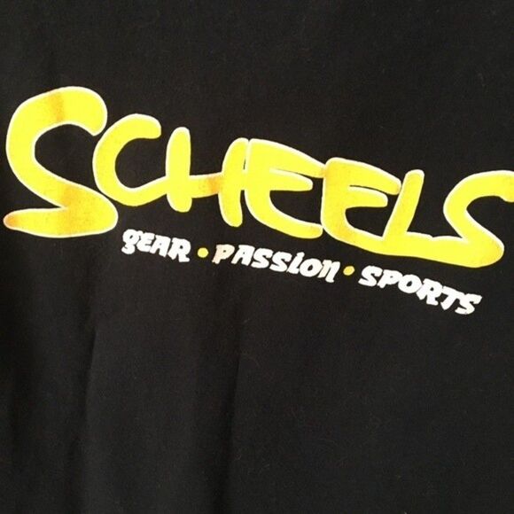 SCHEELS Boys Sceenprint shirt black yellow logo printed athletic large basic - Picture 3 of 7